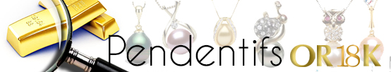 pendentifs en Or 18 carats et perles de culture